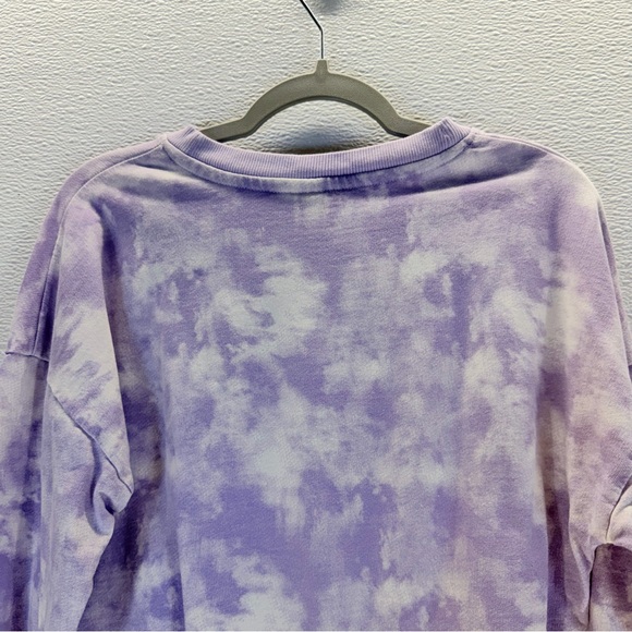 H&M Girls Purple Tie Dye Knot Front Sweatshirt US 14 Youth Cropped - Picture 7 of 15